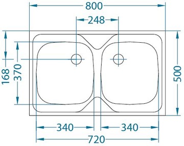 РАКОВИНА PRIMAL40 САТИНОВАЯ СТАЛЬНАЯ 80x50 АКЦИЯ