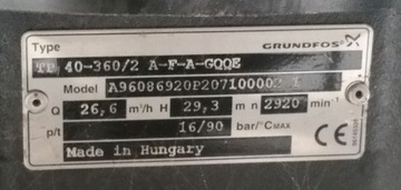 Циркуляционный насос воды Grundfos 4 кВт 2920 об/мин 26 м3/ч