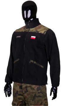 Polar wojskowy CZARNY + MORO Bluza + flagi r. 4XL