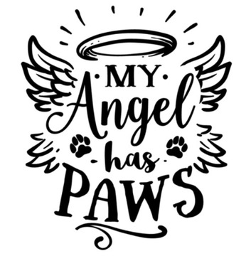 Naklejka z kocim motywem My angel has paws prezent