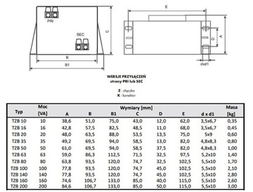 Литой трансформатор Breve TZB20/ZZ 230/24 В 20 ВА