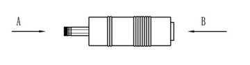 ПЕРЕХОДНИК С 2,1x5,5 мм до 2,5x5,5 мм.