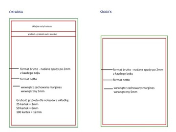 Notes klejony z okładką A5, 50 kartek - 50szt.