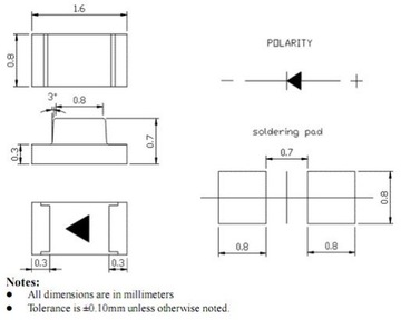 ART Diody LED SMD 0603 NIEBIESKIE BLUE Cena 10szt