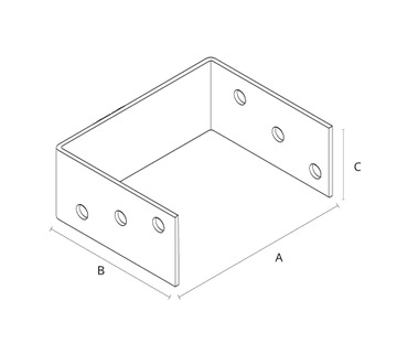 АНКЕРНЫЙ КРОНШТЕЙН ДЛЯ ОСНОВАНИЯ КОЛОННЫ 'U' ТИПА 160x120x60