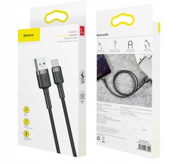 Кабель Baseus Cafule 3A, 0,5 м USB-USB-C