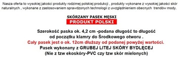 105 PASEK CZARNY SZEROKI MĘSKI SKÓRZANY DO DZINSÓW SPODNI LITA SKÓRA