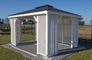 Деревянный павильон GARDEN GARDEN 3X4 WHITE SHOP