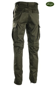 Spodnie Trekkingowe 2w1 Bojówki Taktyczne Mil-Tec BDU ZIP-OFF - Olive L