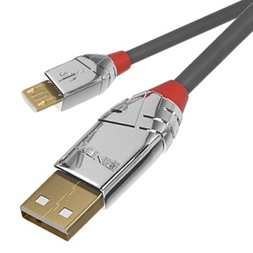 Lindy 36653 USB 2.0 A — линейный кабель Micro-B Cromo — 3 м