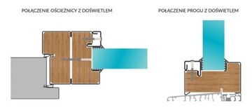 DRZWI Z DOŚWIETLEM BOCZNYM DREWN. OŚĆ 72MM TERMO