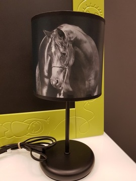 Konie Lampa stołowa lampka nocna Black horse