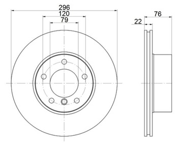 MIKODA 0428 ДИСКИ, КОЛОДКИ BMW 5 E39 передние 296мм