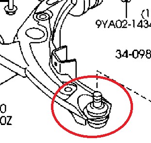 ШТИФТ НИЖНЕГО РЫЧАГА ПЕРЕДНИЙ MAZDA CX-5 3 6 2012-