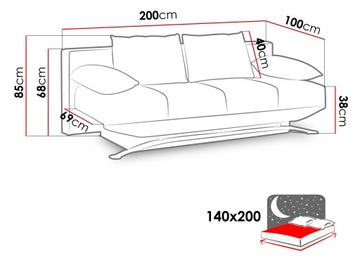 KANAPA Olier WERSALKA SOFA Wypoczynek Meble