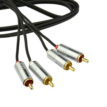 Kabel przewód 2RCA - 2RCA PROLINK Futura Slim 3m