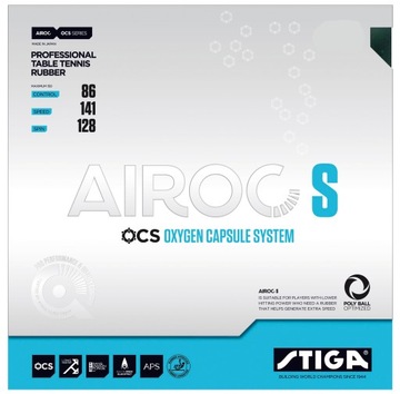 STIGA AIROC S 1.9 черная подкладка, Настольный теннис