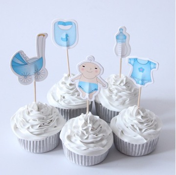 Топперы для маффинов, украшение BABY SHOWER, 10 шт.