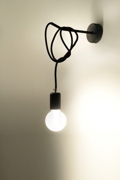 EDISON BLACK Wall Lamp 1 Braid Настенный светильник, современный молодежный стиль