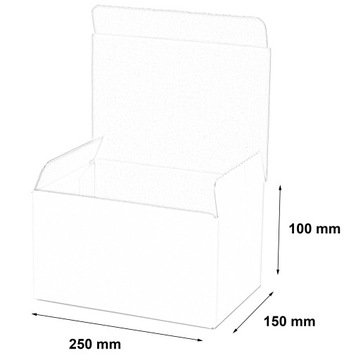 КАРТОННАЯ КОРОБКА 250x150x100 БЕЛАЯ 100 шт.