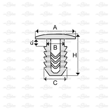 ЗАЖИМ ПРОКЛАДКИ КАПОТА MAZDA 121 323 626 MPV