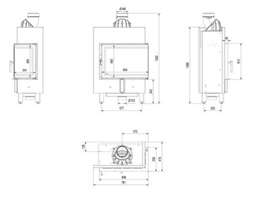 комплект каминной топки LUCY SLIM 12 правая PLATES FRAME