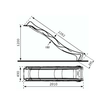 Горка Водная горка Детская площадка REX 2,5 м желтая