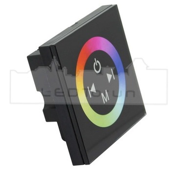 STEROWNIK RGB DOTYKOWY PANEL NAŚCIENNY BLACK TM08