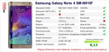 TELEFON SAMSUNG GALAXY NOTE 4 czarny