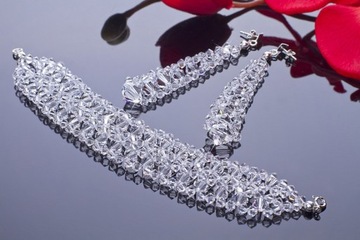 свадебный комплект SWAROVSKI элементы СЕРЕБРЯНЫЕ кристаллы