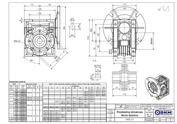 Motoreduktor Przekładnia 063 z silnikiem 0,37kW 3f