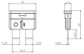 ПЛАСТИНОЧНЫЙ ПРЕДОХРАНИТЕЛЬ UNI VAL UNIVAL MTA 20A 10 шт.