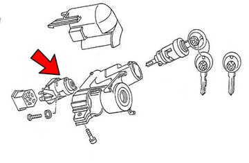 Замок зажигания Caddy Golf Jetta I II MK1 MK2