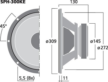 Monacor SPH-300KE TOP Низкочастотный динамик HiFi