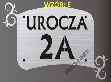 Tabliczka INOX wzory na budynek do domu ogrodzenie oznaczenie budynku drzwi