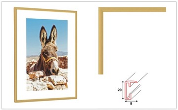 ФОТОРАМКА ЗОЛОТАЯ АЛЮМИНИЕВАЯ РАМА 70x100