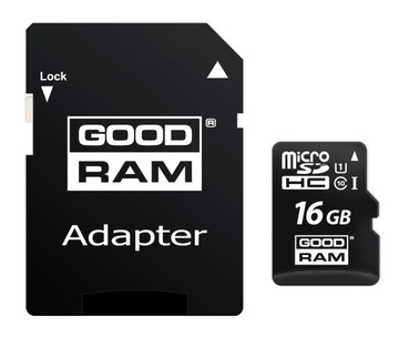 КАРТА GOODRAM MICROSD 16 ГБ MICRO CL10 + АДАПТЕР SD