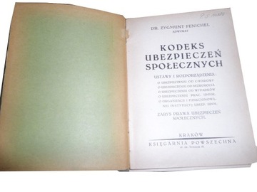 Kodeks ubezpieczeń społecznych Fenichel 1930r