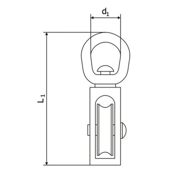 1 х одинарный шкив для веревок 30 кг 1/2 дюйма