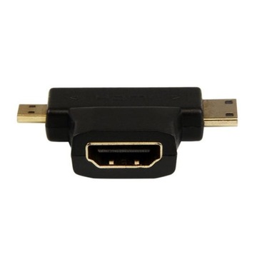 Адаптер Разъем HDMI 2 в 1 MicroHDMI Разъем MiniHDMI