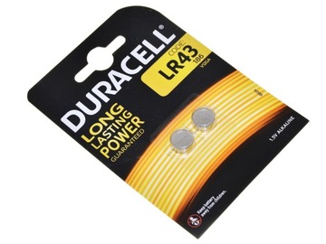 Батарейка Duracell для Zenit LR43 1,5 В, 2 щелочные