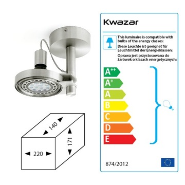 Lampa sufitowa aluminiowa spot GU10 ES111 ROBO3 1p