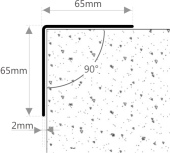 Narożnik 65x65 Acramit wieczorna mgła 90° 1m bez kleju