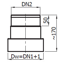 Redukcja czarna fi 180 / 150 mm RD180/150-CZ2