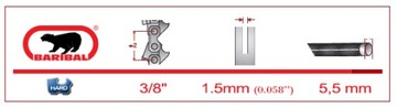 Прочная режущая цепь BARIBAL 3/8 дюйма 1,5 мм 76 звеньев