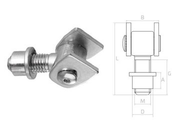 Zawias regulowany M18 ogrodzenie brama furtka