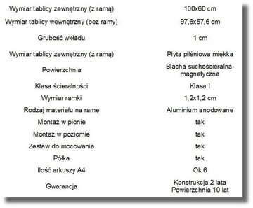 Магнитная доска белого цвета 100х60 см.