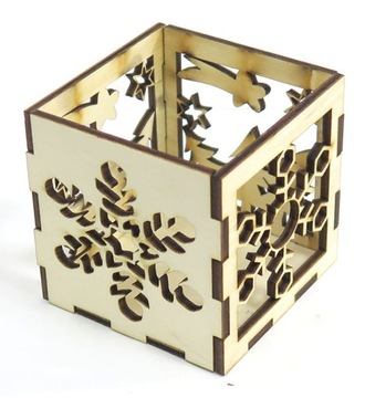 ŚWIECZNIK TEALIGHT 6.5x6.5x6.5cm DECOUPAGE YD4