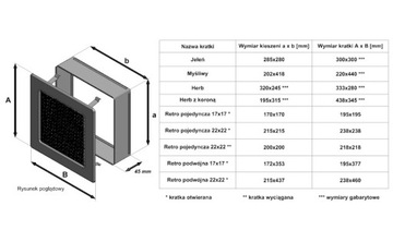 Антикварная открывающаяся каминная решетка графит 22х22.