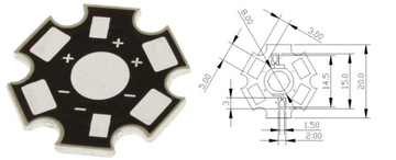 МОЩНЫЙ СВЕТОДИОД 3W BRIDGELUX 6500K 2x45mil PCB